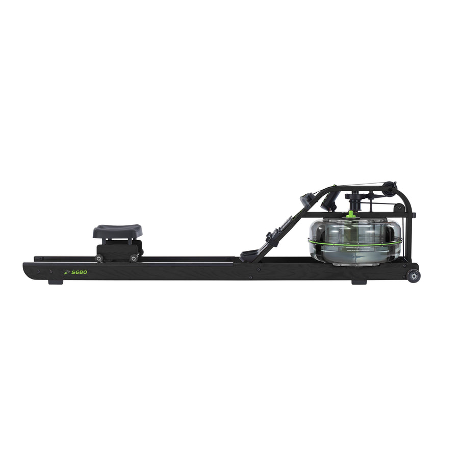 Dynamic Fluid Fitness S680 Timber Water Rowing Machine resistance and console